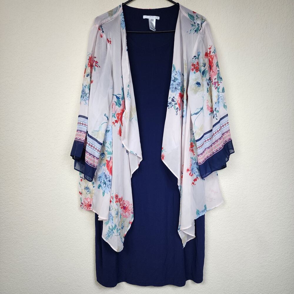 Studio One New York 2X Floral Cape Dress